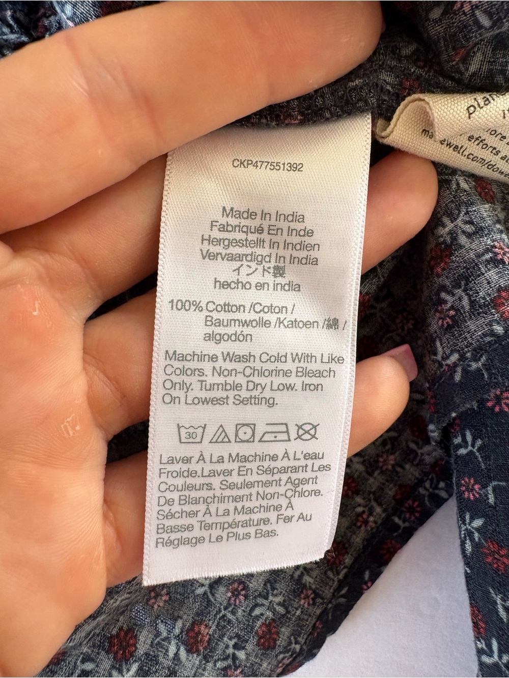 Madewell Tie-Back Peplum Top Daisies Deep Blue Ditsy Floral M Peasant Cottage - Picture 7 of 9